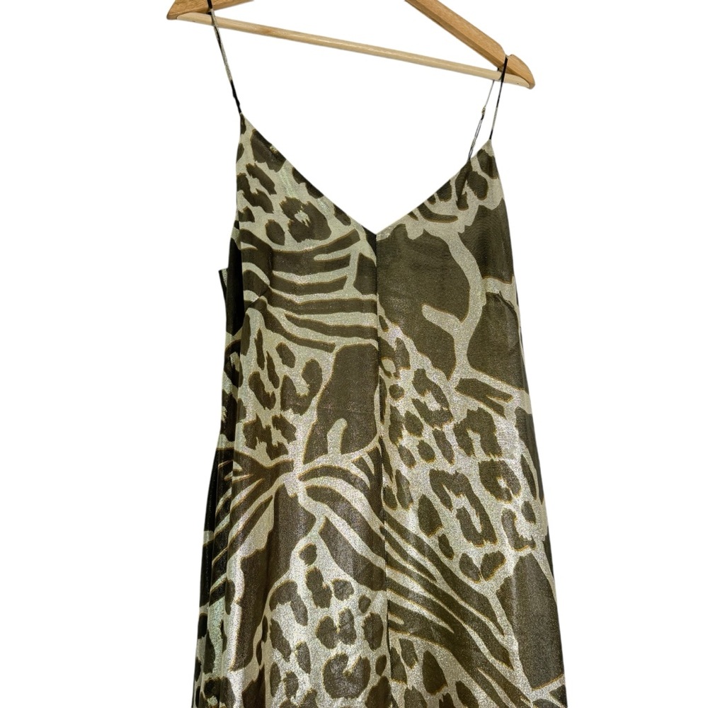 Adam‎ Lippes Ruffled Lamé Midi Dress Silk Blend - Picture 6 of 16
